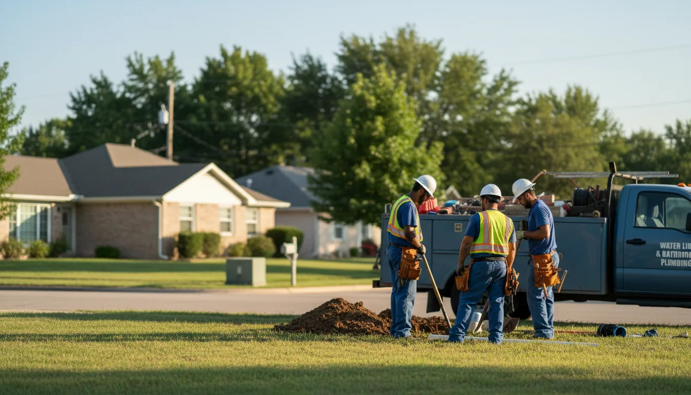 Residential water line and bathroom plumbing service in Kenton, OK